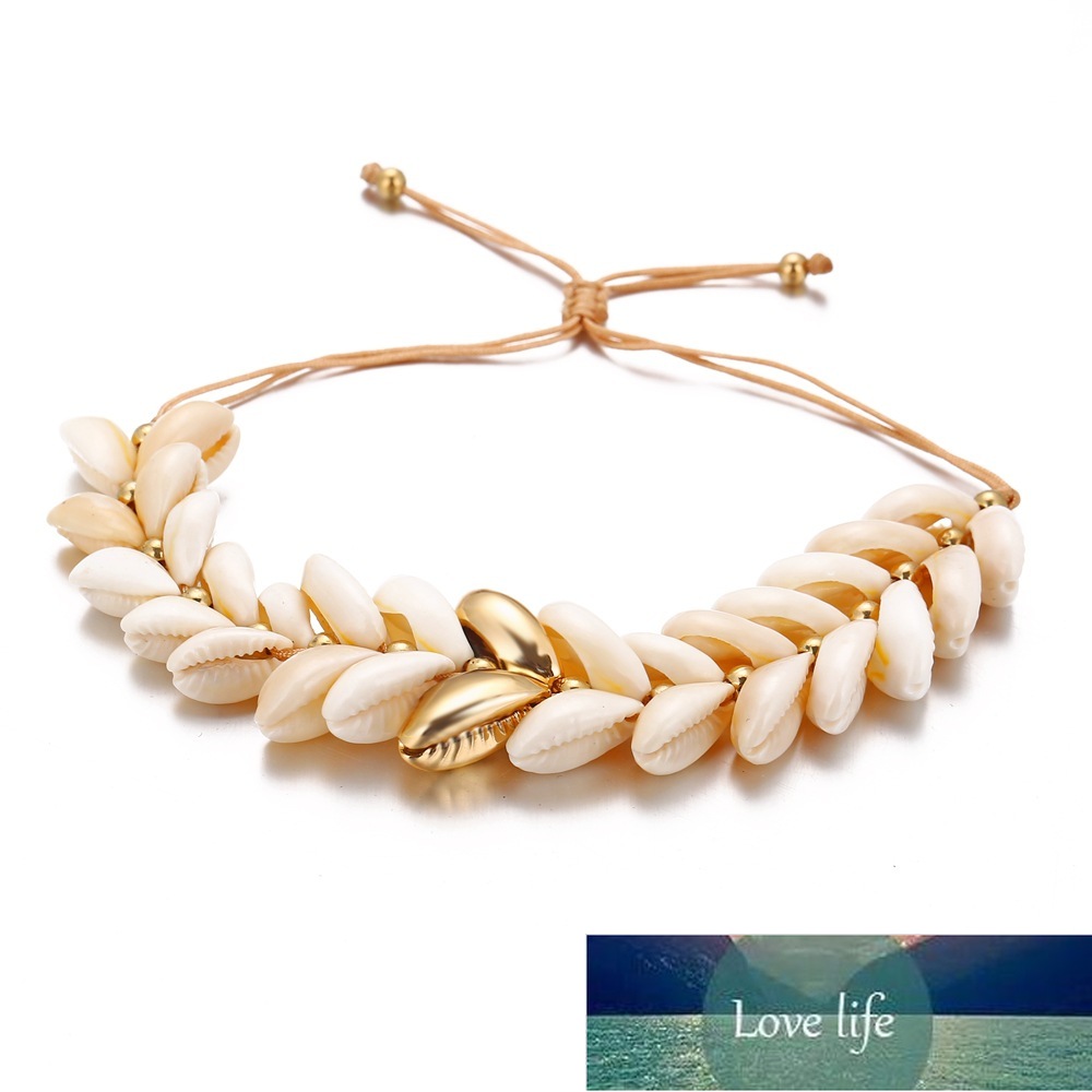 TAUAM Natural Cowrie Gold Color Sea Shell Bracelets for Women Delicate Rope Chain Beads Charm Boho Summer Beach Jewelry Factory price expert design Qu
