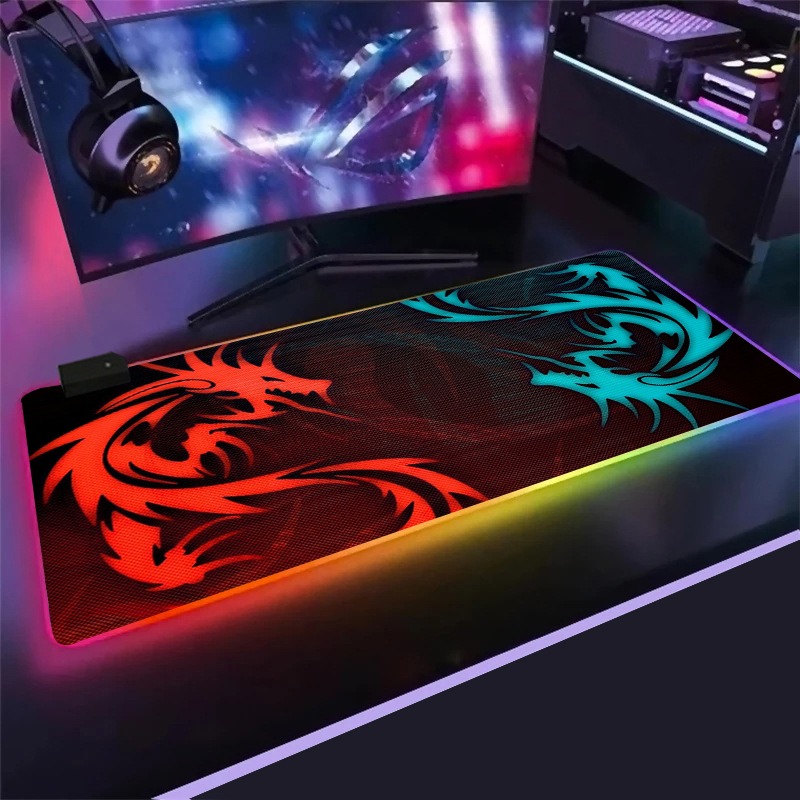 MSI Mouse Pad RGB Mousepad Keyboard Gaming Carpet Backlit Mat Cputer Pc Gaming Table Gamer Mausepad Desk Mat mouse pad gift Y241121