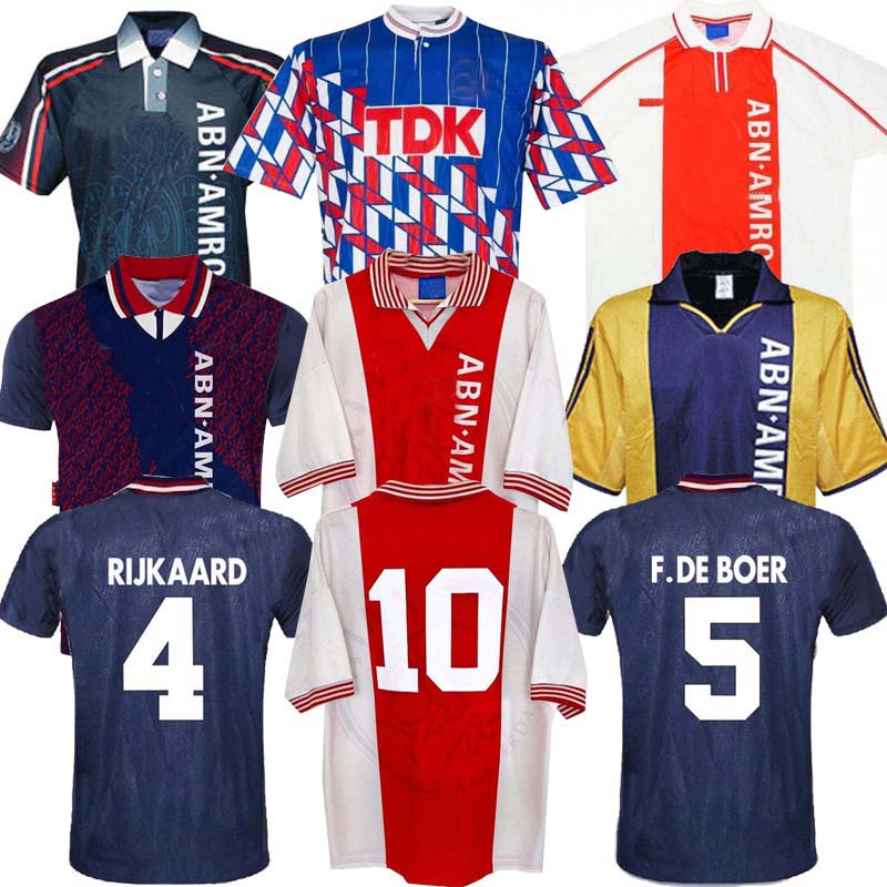 89 90 94 95 96 98 00 01 Retro Soccer Jerseys Home VAN DER VAART IBRANIMOVIC SEEDORF KLUIVERT BERGKAMP RIJKAARD DAVIDS BLIND LITMANEN classics football shirts AJA X