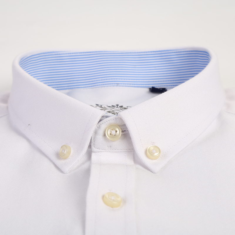 Men's Plus Size Casual Solid Oxford Dress Shirt Single Patch Pocket Long Sleeve Regular-fit Button-down Thick Shirts 220309