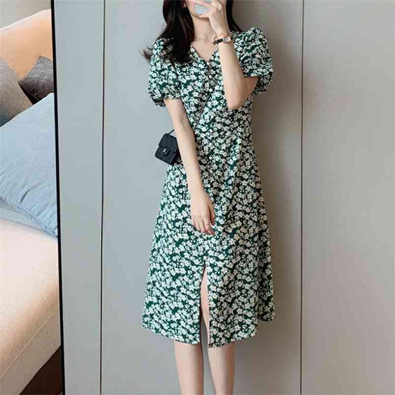 Summer Women Puff Sleeve Chiffon Split Dress Sexy Office Lady Casual Slim Party Vestidos 210519, Picture color
Summer Women Puff Sleeve Chiffon Split Dress Sexy Office Lady Casual Slim Party Vestidos 210519, Picture color