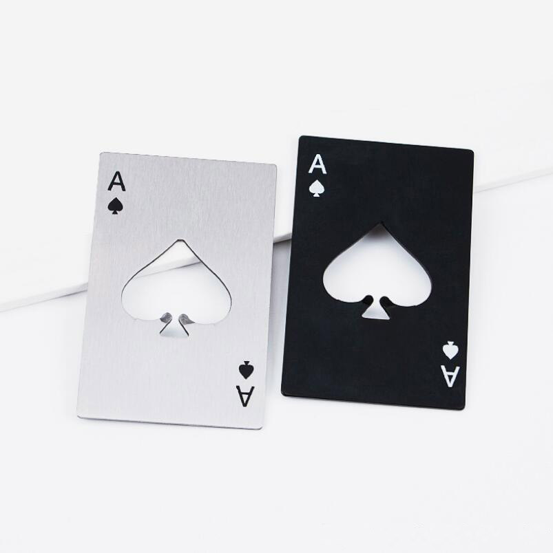 New Stylish Black Beer Bottle Opener Poker Playing Card Ace of Spades Bar Tool Soda Cap Opener Gift Kitchen Gadgets Tools