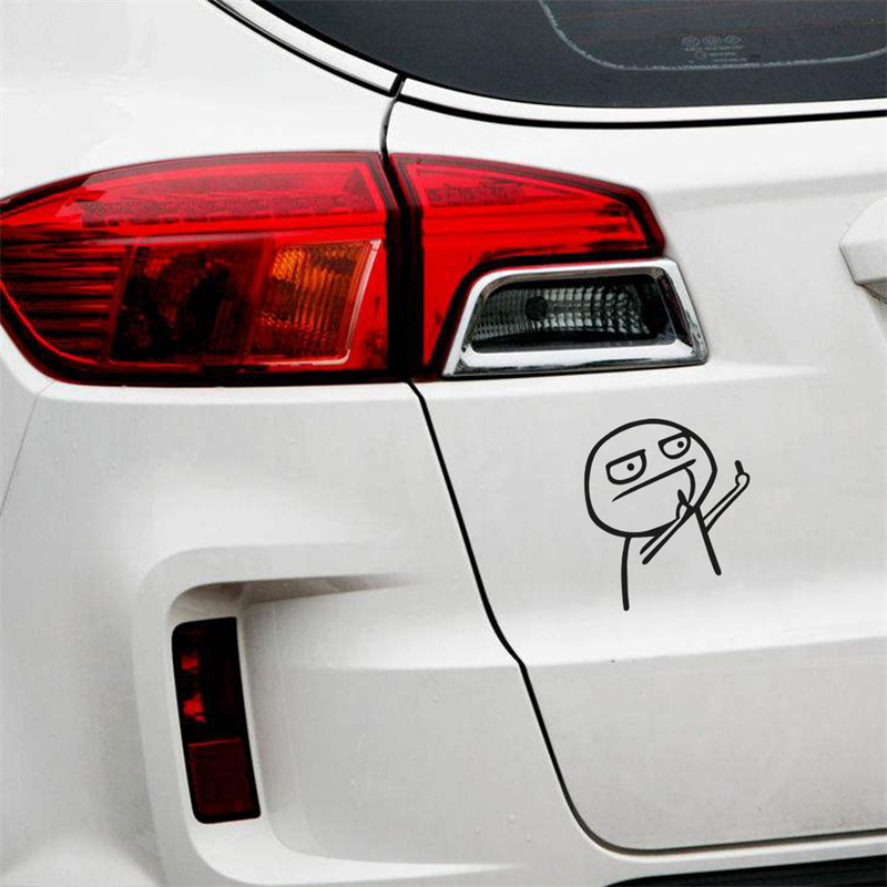 Auto Cartoon JDM Funny Middle Finger Reflective Vinyl Car Sticker Motorcycle Decal For Car Racing Computer Truck Windows Office Home Gift Decoration 1