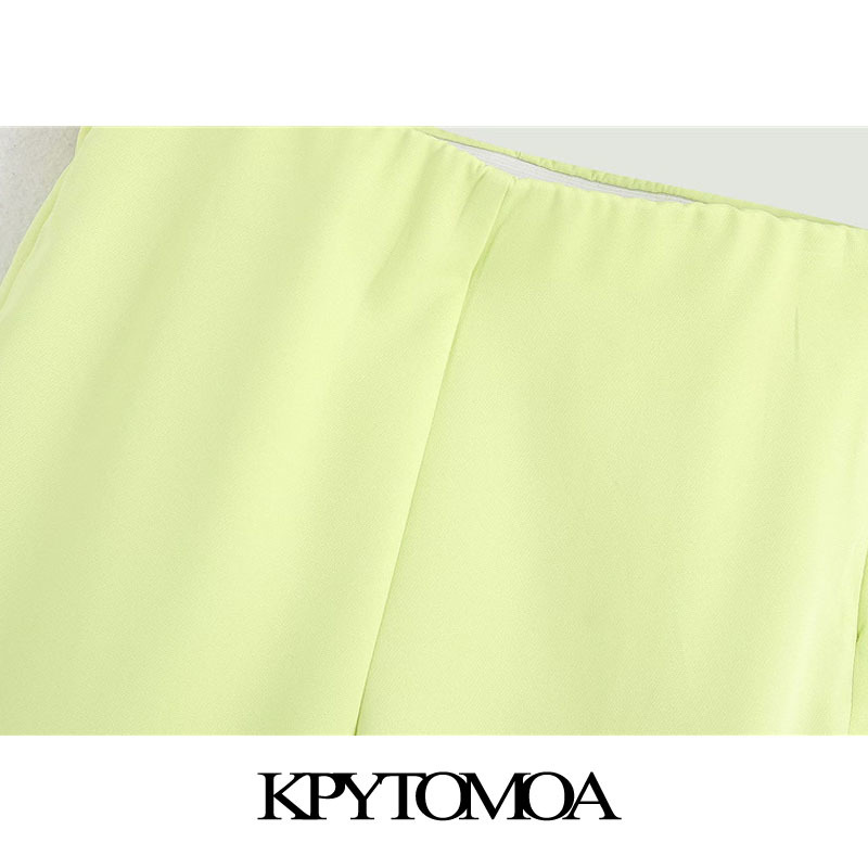Women Chic Fashion Office Wear Mini Flare Pants High Waist Side Zipper Female Ankle Trousers Pantalones 210420