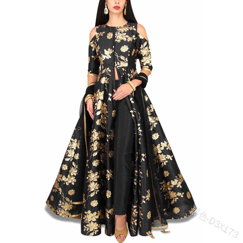 Casual Dresses Women Dress Big Skirt Shawl Round Neck Golden Flowers Sexy Off-shoulder Temperament Commuter Printing Waist Western Style, Purple
Casual Dresses Women Dress Big Skirt Shawl Round Neck Golden Flowers Sexy Off-shoulder Temperament Commuter Printing Waist Western Style, Purple