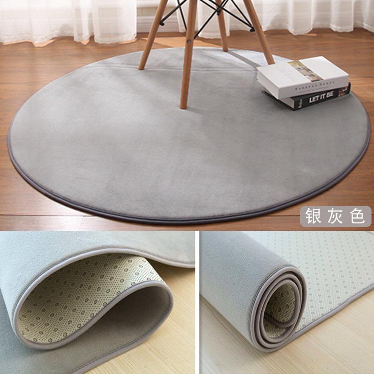 Coral Velvet Round Carpet Bedroom Children Crawling Mat Cute Living Room Full Shop Hanging Basket Rattan Chair Carpets