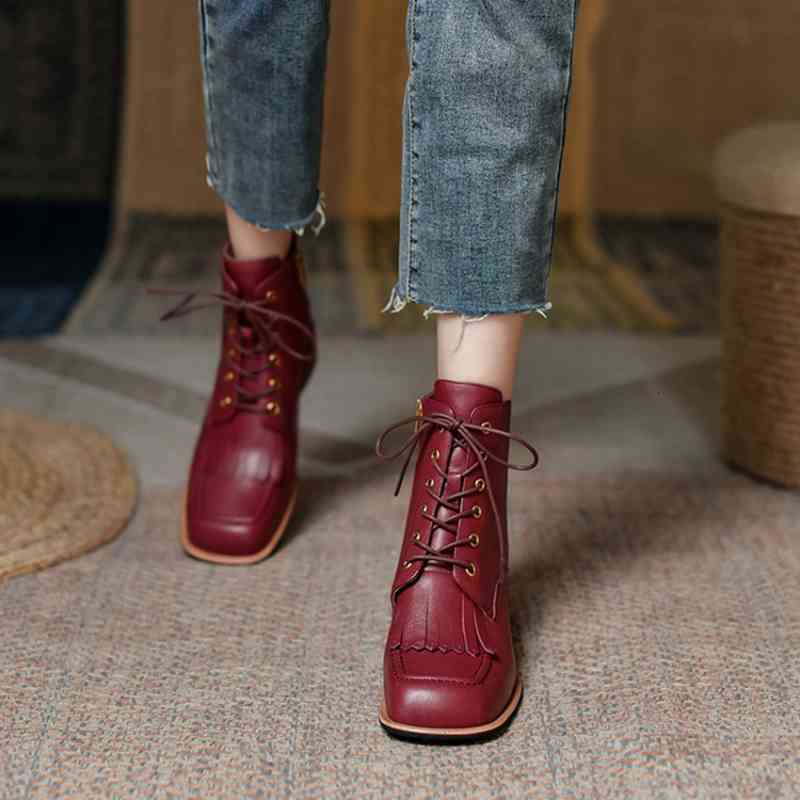 boots 2021 fashion shoes women square toe thick heel red retro tassel short solid leather ankle winter 1iy4, Black
boots 2021 fashion shoes women square toe thick heel red retro tassel short solid leather ankle winter 1iy4, Black