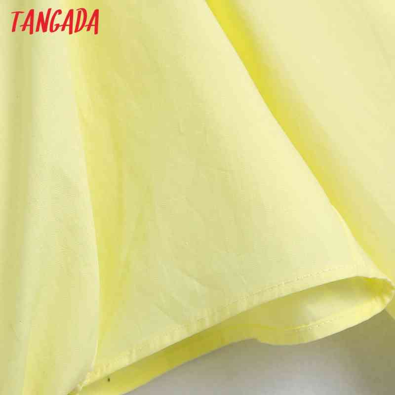 Women Fashion Yellow Slash Cropped Shirt Vintage Long Sleeve Female Shirts Blusas Chic Tops BE523 210416
