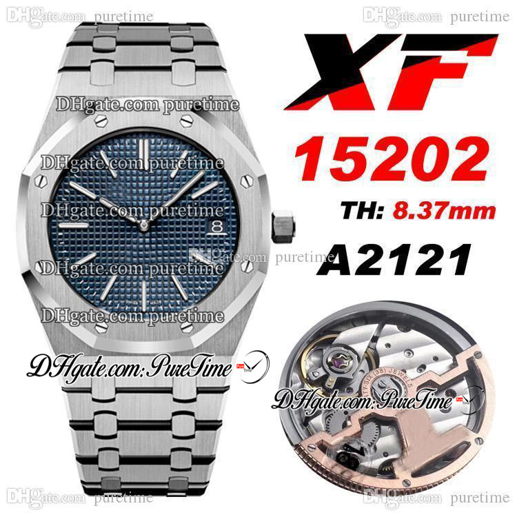 2021 XF V2 39mm Extra-Thin 15202 CAL A2121 Automatic Mens Watch Blue Texture Dial Stainless Steel Bracelet Super Edition PTPA Puretime Ybs5, Slivery;brown
2021 XF V2 39mm Extra-Thin 15202 CAL A2121 Automatic Mens Watch Blue Texture Dial Stainless Steel Bracelet Super Edition PTPA Puretime Ybs5, Slivery;brown