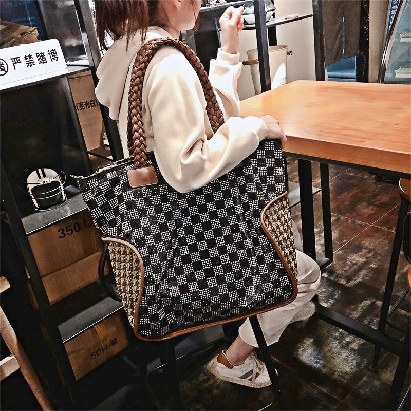 Evening Bags Designer Handbags High Quality Tote Bag Large Capacity 40cm Shopper Plaid Houndtooth Shoulder Bolso Grande Mujer
Evening Bags Designer Handbags High Quality Tote Bag Large Capacity 40cm Shopper Plaid Houndtooth Shoulder Bolso Grande Mujer