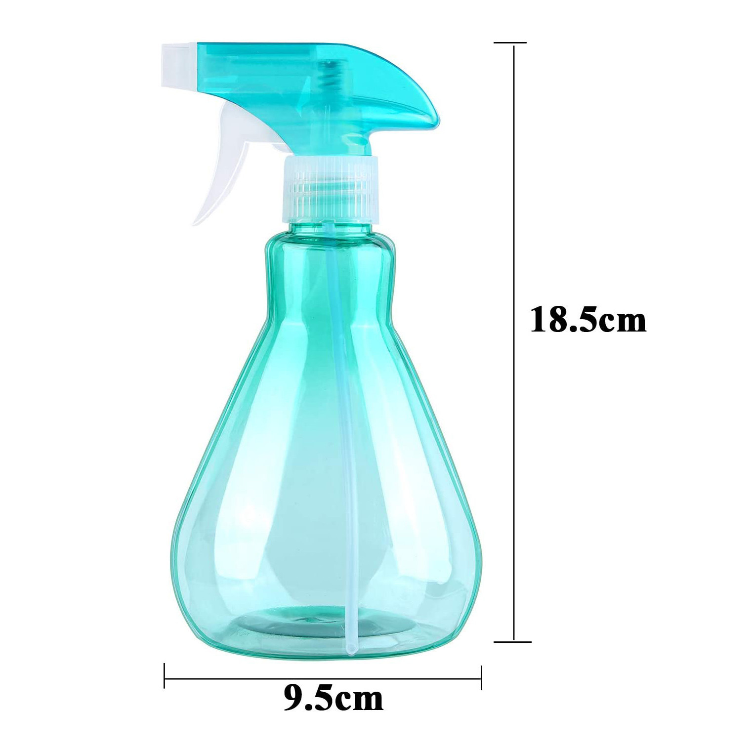 Empty plastic spray bottle nozzle spray bottle 2 parts of spray sprayer for cleaning, gardening, feeding, 500ml