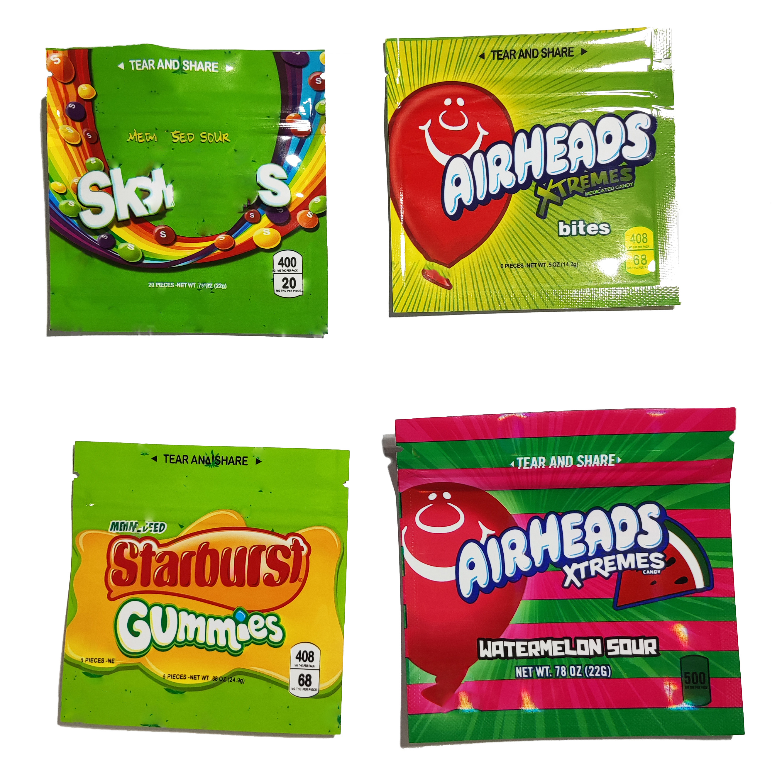 Empty AIRHEADS Gasheads Xtremes Bites Mylar Bags Sour Pouch Candy Rainbow Skit--tles Starburst Warheads Chewy Zipper Package Infused Edibles Gummies Packaging Bag
Empty AIRHEADS Gasheads Xtremes Bites Mylar Bags Sour Pouch Candy Rainbow Skit--tles Starburst Warheads Chewy Zipper Package Infused Edibles Gummies Packaging Bag