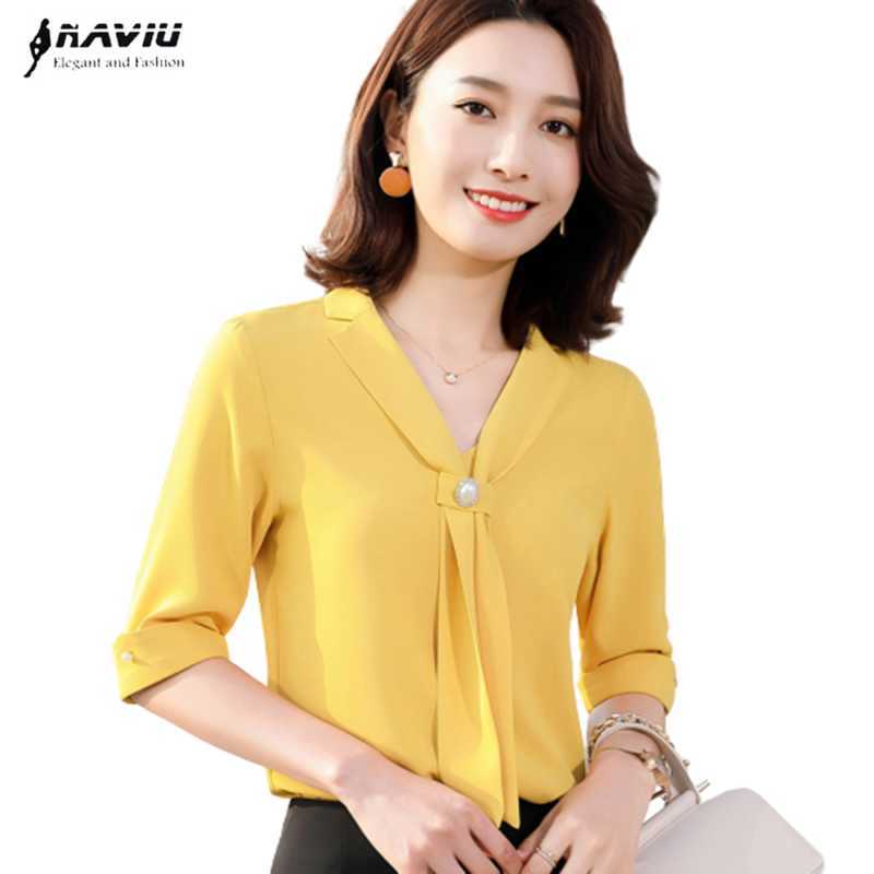 Chiffon V Neck Shirt Women Fashion Summer Yellow Temperament Bow Tie High-End Half Sleeve Blouses Office Ladies Casual Work Tops 210604, White
Chiffon V Neck Shirt Women Fashion Summer Yellow Temperament Bow Tie High-End Half Sleeve Blouses Office Ladies Casual Work Tops 210604, White