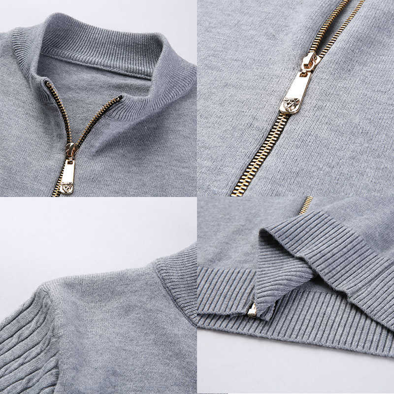 BROWON Cardigan Autumn Winter Knitted Cardigan for Men Sweater Slim Fit Sweaters Men Coat Pure Color Jacket Cardigan 211018
