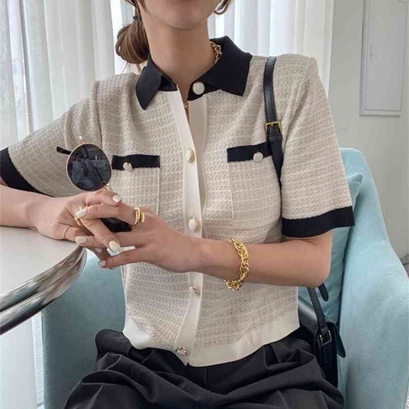 Fashion women's sweater summer temperament single-breasted lapel hit color cardigan small fragrance short sleeves 210520, Pink
Fashion women's sweater summer temperament single-breasted lapel hit color cardigan small fragrance short sleeves 210520, Pink