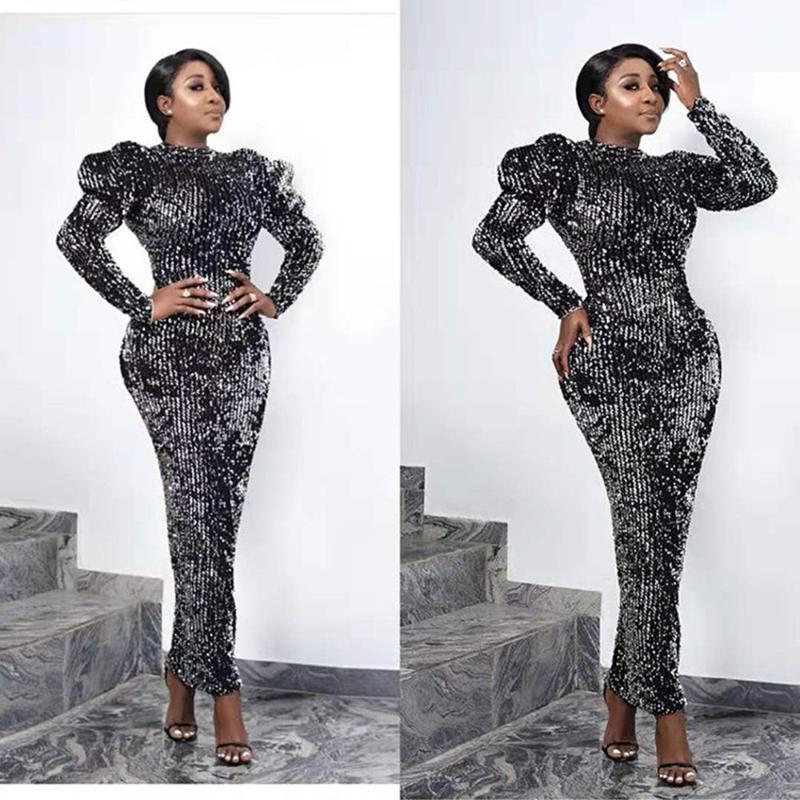 Casual Dresses Fashion African Dress Women Slim Evening Party Clothes Solid Print Long Sleeve Flannel Sequin Patchwork American Clothing, Gray
Casual Dresses Fashion African Dress Women Slim Evening Party Clothes Solid Print Long Sleeve Flannel Sequin Patchwork American Clothing, Gray