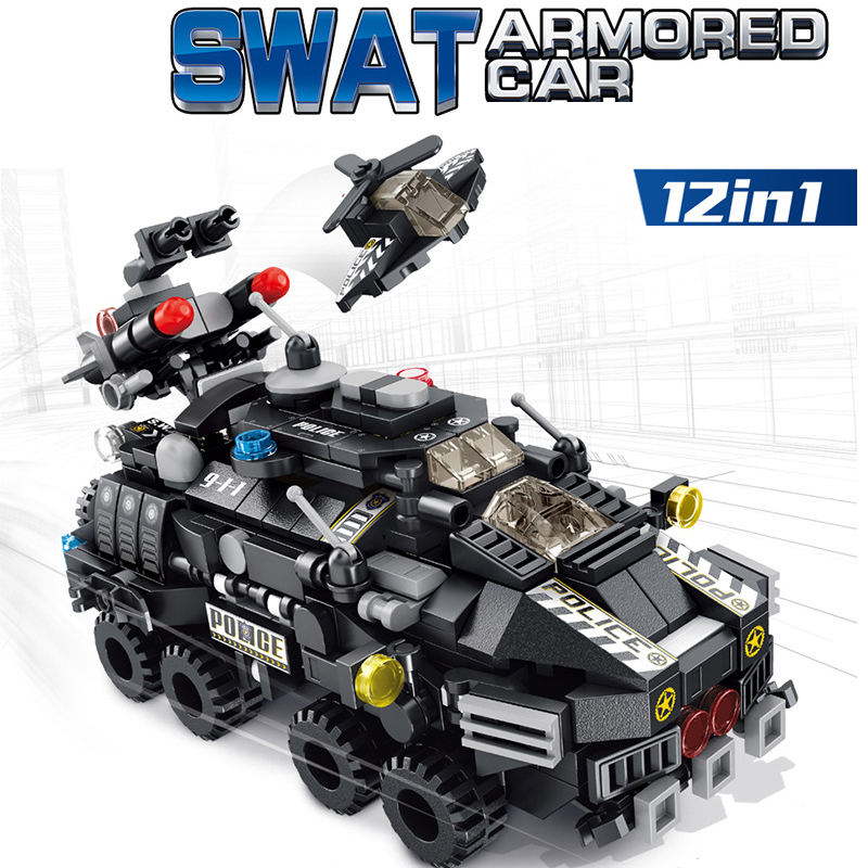 12 in 1 Military SWAT Armored Car Armoured Vehicle Truck Model Kits Building Blocks Bricks Toy
12 in 1 Military SWAT Armored Car Armoured Vehicle Truck Model Kits Building Blocks Bricks Toy