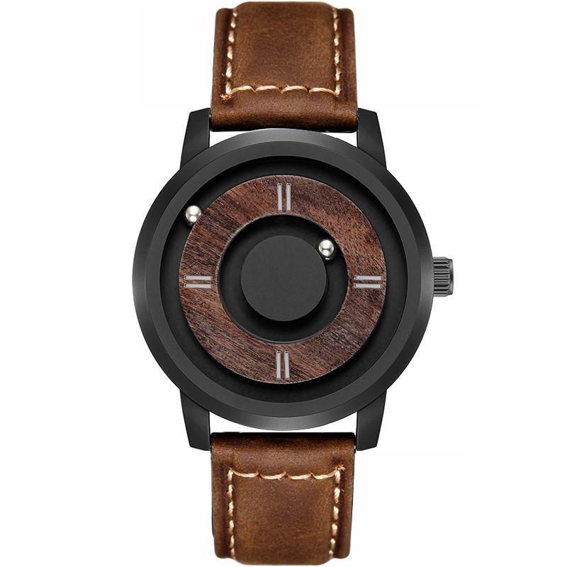 Wristwatches EUTOUR Magnetic Ball Wooden Dial Watches Mens Fashion Casual Leather Strap Quartz Watch Simple Business Clock Relo
Wristwatches EUTOUR Magnetic Ball Wooden Dial Watches Mens Fashion Casual Leather Strap Quartz Watch Simple Business Clock Relo