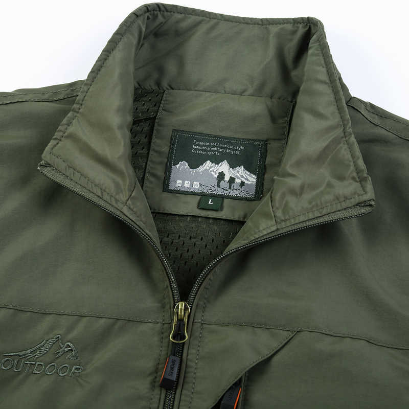 Outdoor Men's Hiking Vest Summer Quick Dry Breathable Mesh Jackets Fishing Hunting Waistcoat Men Pography Army Green Vest 210603