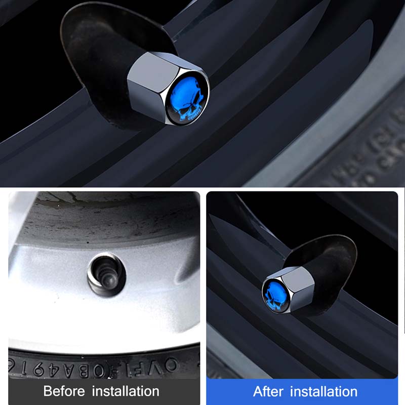 Auto Skull Tire Valve Stem Nut Caps Anti-Theft Russia Dragon Stems Covers For Cars Trucks Bikes Motorcycles Foot Print Wheel Tyre Cap