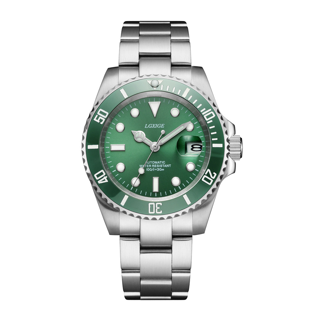 Green Water Ghost Watch Mechanical Core Ceramic Ring Waterproof Luminous Men's Casual Business, Slivery;brown
Green Water Ghost Watch Mechanical Core Ceramic Ring Waterproof Luminous Men's Casual Business, Slivery;brown