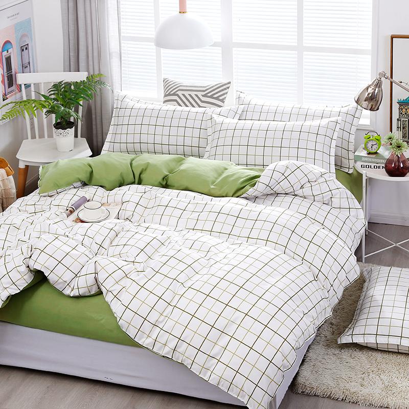 Bedding Sets Fashion White Green Plaid Simple Luxury Comforter Set Cartoon Modern King Queen Size Bed Linen Duvet Cover Gift
Bedding Sets Fashion White Green Plaid Simple Luxury Comforter Set Cartoon Modern King Queen Size Bed Linen Duvet Cover Gift