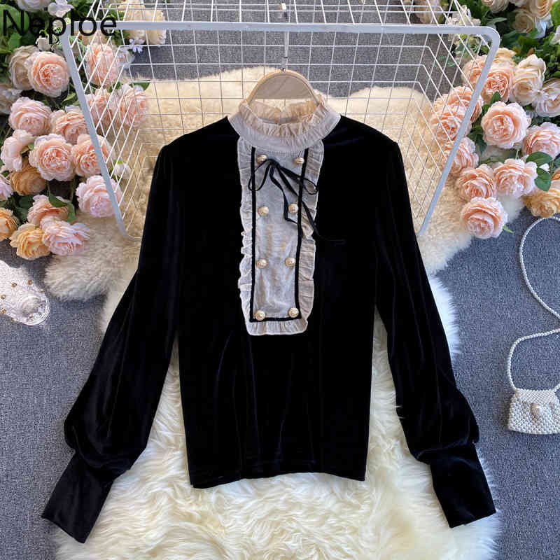 Neploe Two Piece Outfits for Women Temperament Korean Suit OL Vintage Tops Slim Short Pants Femme Roupas Chic 2 Piece Set 4H192 210422