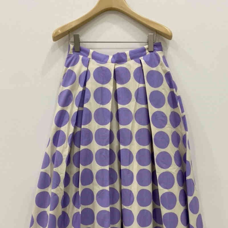 Nomikuma Woman Skirts Korean Dot High Waist A-line Mid-calf Bottoms Summer New Sweet Skirt Faldas Mujer 6G822 210427