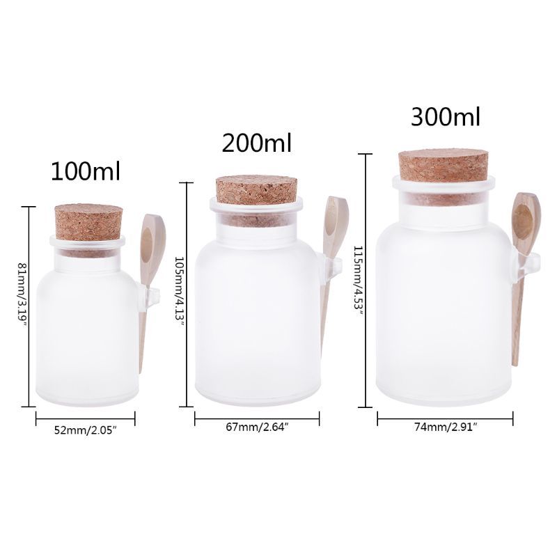 100 Ml/200 Ml/300 Ml Scrub Bath salt Abs Fles Met Wooden lid Glue Cock Storage Stopper bottle Frosted Seal Pot Home Bathroom