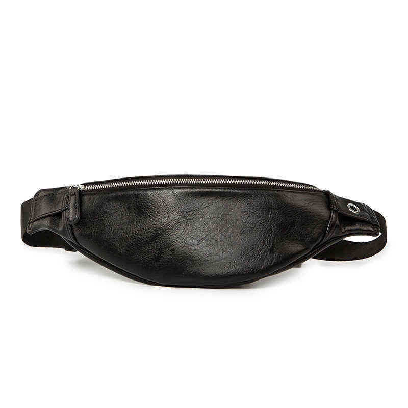 High Quality Pu Leather Waist Bag Men Fanny Pack Casual Adjustable Belt Male Heuptas Bum Banana Sa 211214