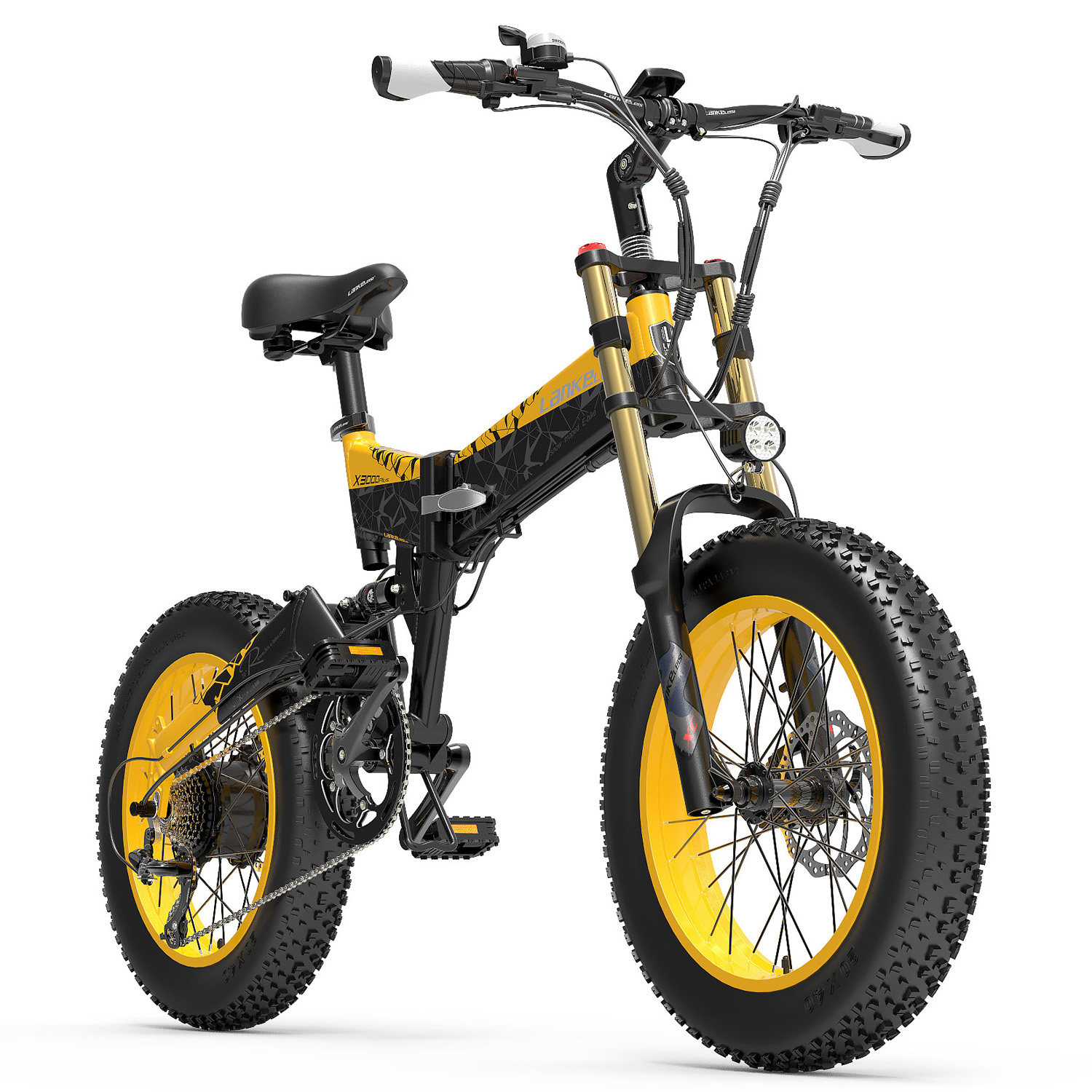 X3000plus-UP 20 Inch 4.0 Fat Tire Snow Bike, Folding Mountain Bike, 1000W Motor, Full Suspension, Upgraded Front Fork, Grey 14.5a
X3000plus-UP 20 Inch 4.0 Fat Tire Snow Bike, Folding Mountain Bike, 1000W Motor, Full Suspension, Upgraded Front Fork, Grey 14.5a