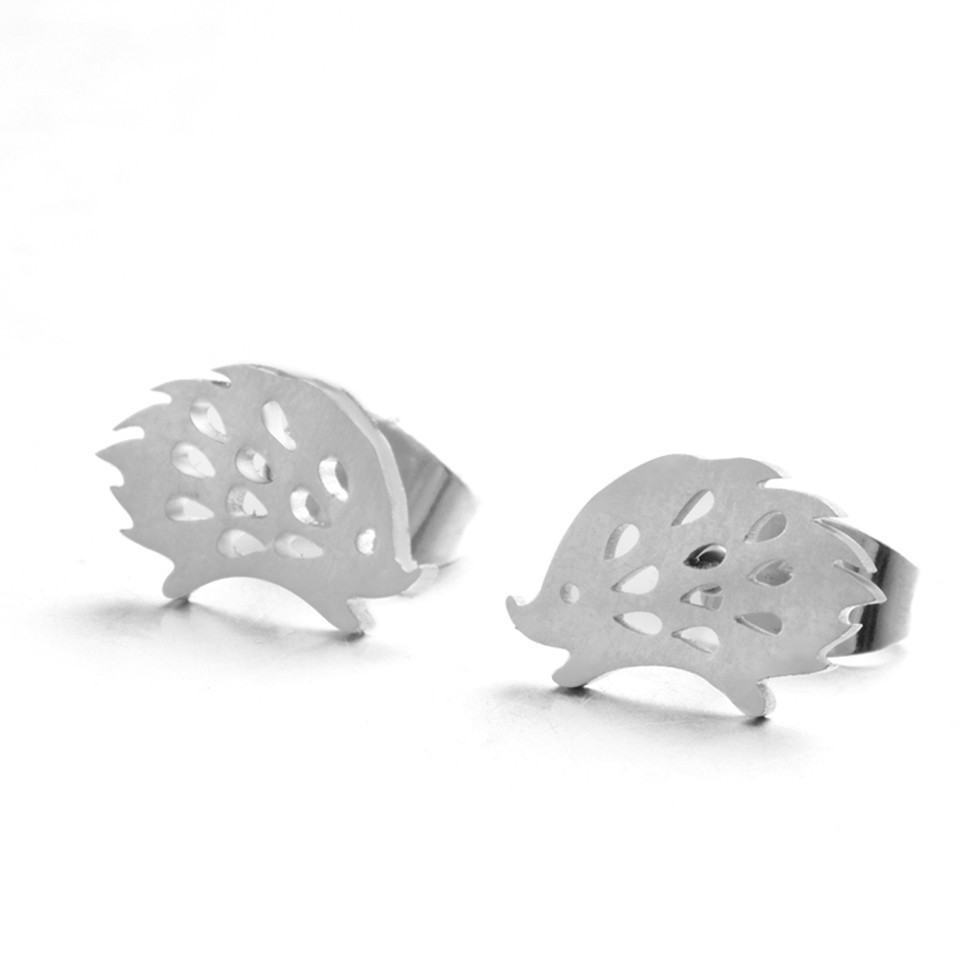 10Pair Small Cute Animal Hedgehog Cartilage Studs Earrings Piercing Porcupine Echidna Stainless Steel for Women Female Party Fashion Jewelry