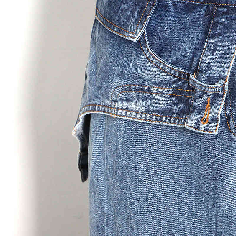 Casual Irregular Patchwork Jeans For Female High Waist Wide Leg Tie Dye Pants Clothing Fashion 210521