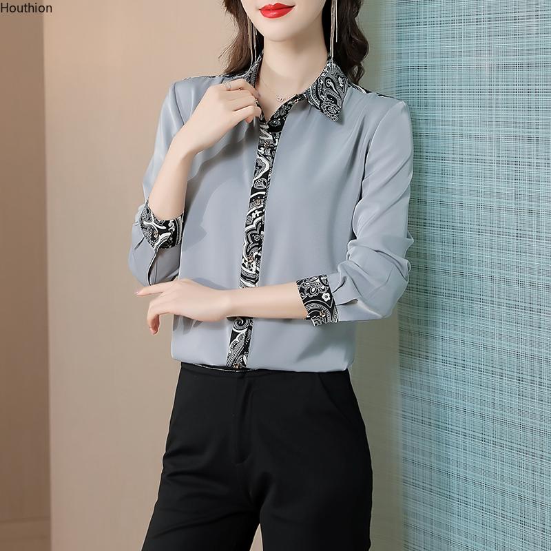 Women's Blouses & Shirts Summer Autumn Blouse Shirt Long Sleeve Splicing Printing Satin Casual Fashion Loose Houthion, White
Women's Blouses & Shirts Summer Autumn Blouse Shirt Long Sleeve Splicing Printing Satin Casual Fashion Loose Houthion, White