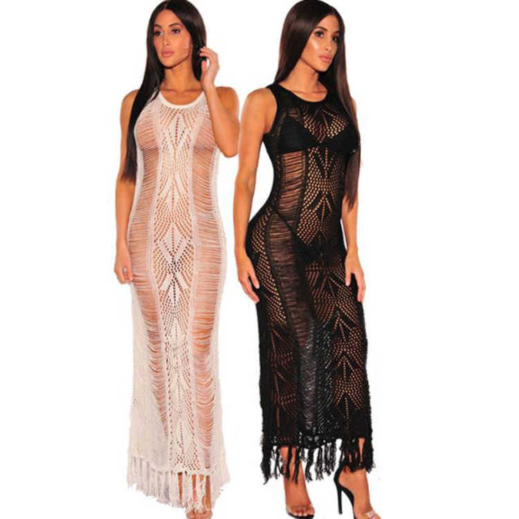 Crochet Tunic Beach Dress Cover-ups Summer Women Beachwear Sexy Hollow Out Knitted Swimsuit Cover Up Beach Maxi Dress X0716, Black;gray
Crochet Tunic Beach Dress Cover-ups Summer Women Beachwear Sexy Hollow Out Knitted Swimsuit Cover Up Beach Maxi Dress X0716, Black;gray