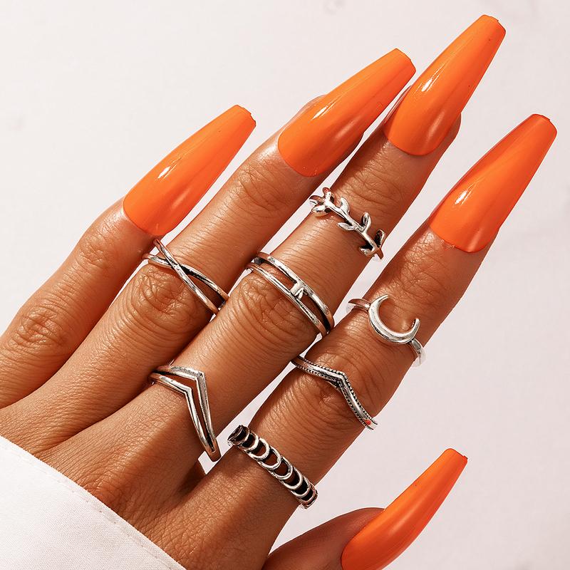 Wedding Rings Bohemian Wave Leaves Silver Color Set For Women Crystal Simple Geometric Moon Party Jewelry Anello 9893
Wedding Rings Bohemian Wave Leaves Silver Color Set For Women Crystal Simple Geometric Moon Party Jewelry Anello 9893