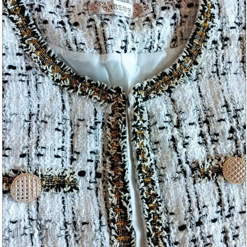 Suits Jacket Women Female Tweed Jacket Vintage Fashion Suit Channel Jacket Blazer Femme Feminino Coat Festival S0810