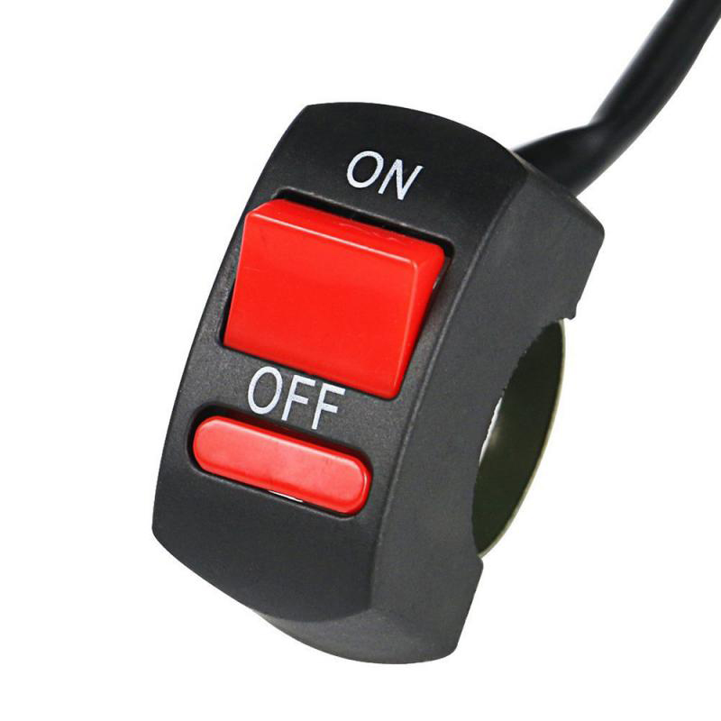 Universal Motorcycle Handlebar Flameout Switch Turn ON/OFF Button Motorcycles Parts For ATV Motobike Electric Vehicle Warning Light DC12V 10A