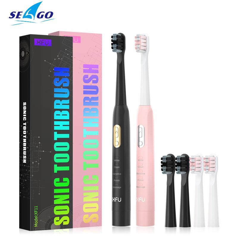 Smart Electric Toothbrush Seago Sonic 40000 Times/min Strokes 5 Modes Soft Rounded Bristle Waterproof 2 Battery Supply Tooth Brush
Smart Electric Toothbrush Seago Sonic 40000 Times/min Strokes 5 Modes Soft Rounded Bristle Waterproof 2 Battery Supply Tooth Brush