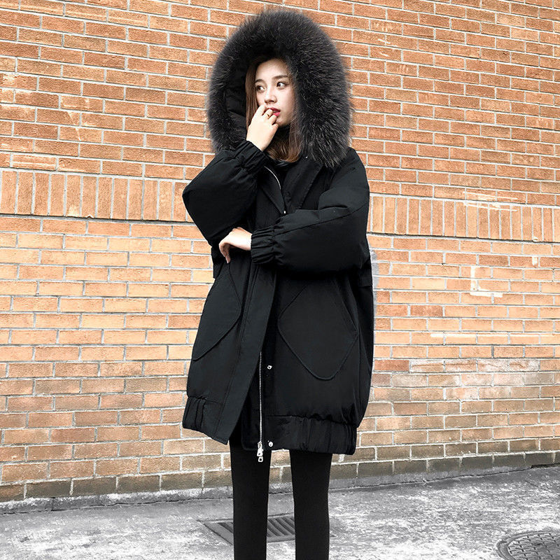 Women's Down & Parkas Winter Women Korean Big Natural Fur Collar White Duck Jacket Lady Thick Warm Coat Hooded Long Oversize S131, Black
Women's Down & Parkas Winter Women Korean Big Natural Fur Collar White Duck Jacket Lady Thick Warm Coat Hooded Long Oversize S131, Black