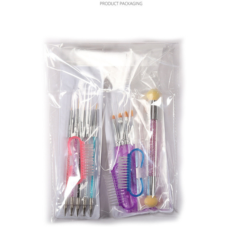 Nail Art Brushes Set Gradient Line Painting Dotting Pen Kit Acrylic Handle Gel Polish Crystal Brush Salon Nails Manicure Tools Pinceles Para Decoracio