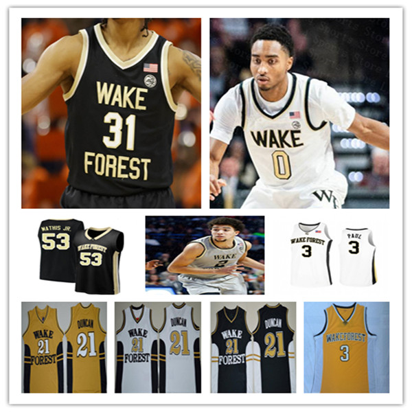 Wake Forest Demon Deacons WF Basketball Jersey Paul Duncan Alondes Williams Jake LaRavia Daivien Williamson Isaiah Mucius Walton Damari Monsanto Khadim Sy, Man white-men
Wake Forest Demon Deacons WF Basketball Jersey Paul Duncan Alondes Williams Jake LaRavia Daivien Williamson Isaiah Mucius Walton Damari Monsanto Khadim Sy, Man white-men