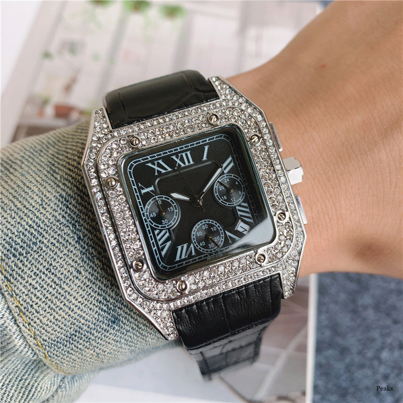 Fashion mens watch quartz movement shinning diamond watches stopwatch all dial work icd out leather strap stainless steel case lifestyle waterpoof montre de luxe
Fashion mens watch quartz movement shinning diamond watches stopwatch all dial work icd out leather strap stainless steel case lifestyle waterpoof montre de luxe