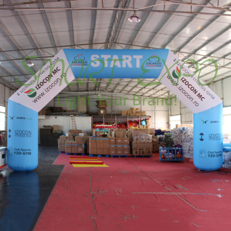 Inflatable Start Finish Gate Racing Competition Arch 0.9xW8xH4.5m for Marathon Race Event with Custom Printing and Blower