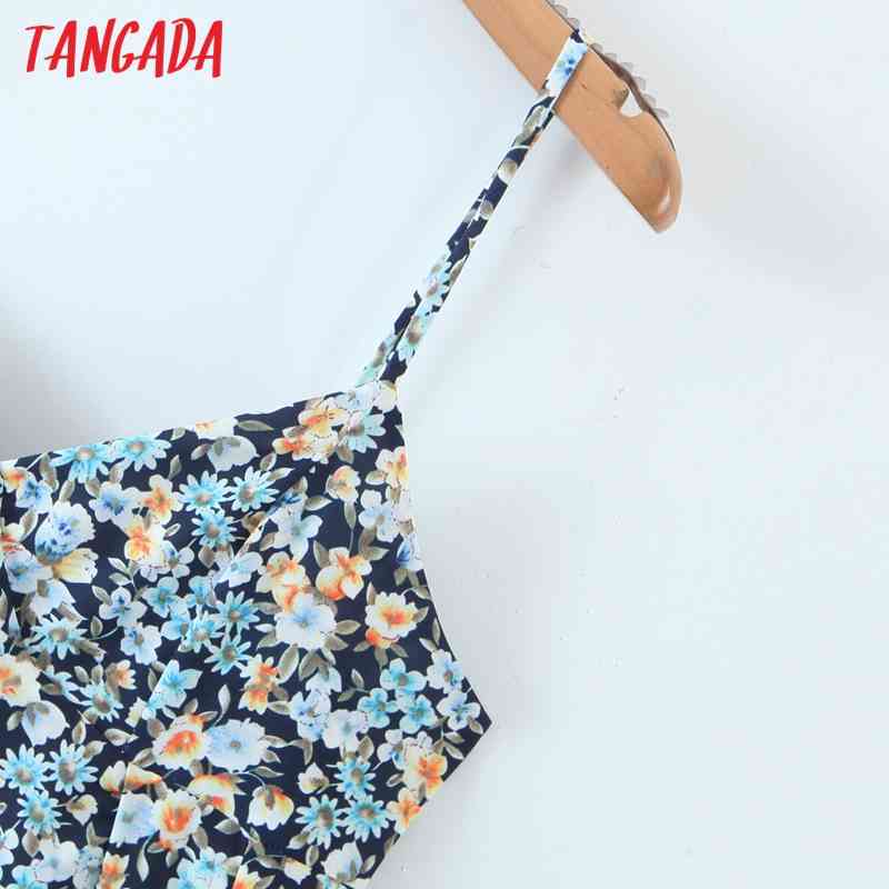 Fashion Women Floral Print Summer Long Sleeve Spaghetti Strap Ladies Dress DZ8 210416