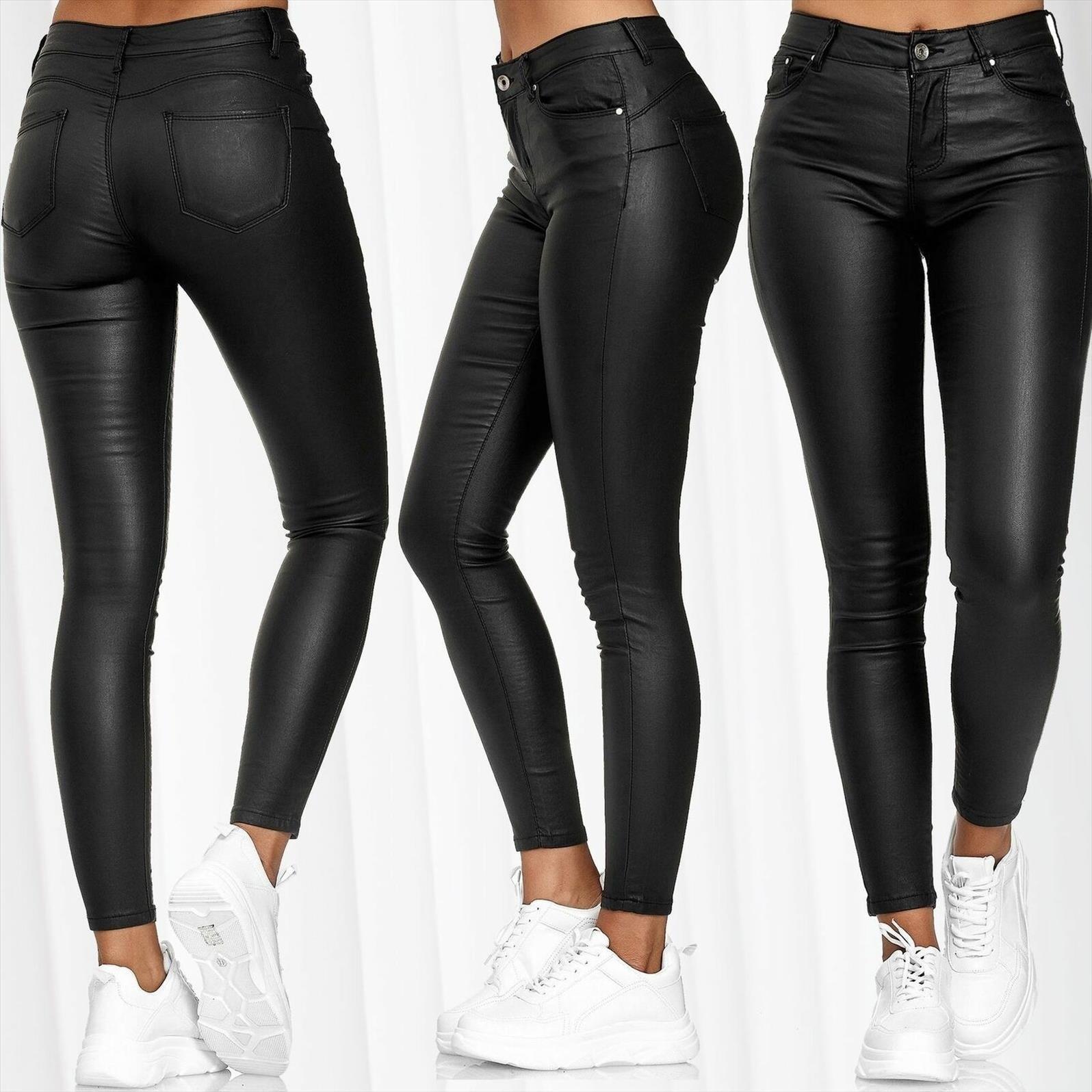 high waist pencil solid color womens pants trousers pu leather casual fashion women tight stretch ladies foot, Black;white
high waist pencil solid color womens pants trousers pu leather casual fashion women tight stretch ladies foot, Black;white