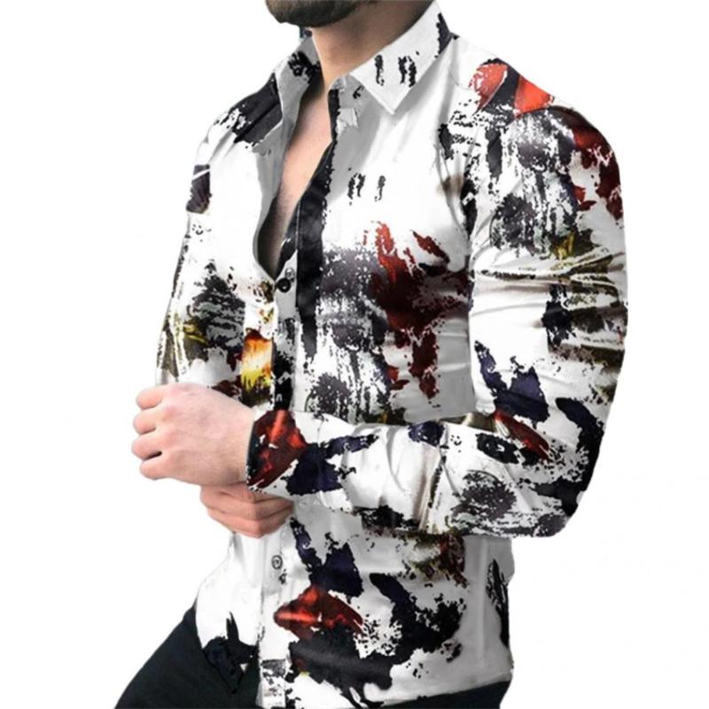Men's Casual Shirts Wear Resistant Sweat Absorbing Turn-down Collar Irregular Pattern Print Slim Office Shirt Autumn For Work, White;black
Men's Casual Shirts Wear Resistant Sweat Absorbing Turn-down Collar Irregular Pattern Print Slim Office Shirt Autumn For Work, White;black