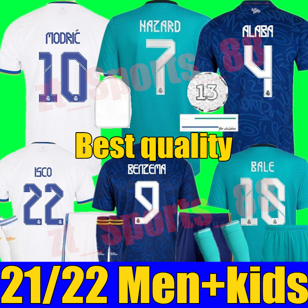 REAL MADRID jerseys 21 22 soccer football shirt home away 3rd ALABA HAZARD SERGIO RAMOS BENZEMA MODRIC ASENSIO camiseta adult men + kids kit 2021 2022 uniforms fourth, Kids home+champion patch
REAL MADRID jerseys 21 22 soccer football shirt home away 3rd ALABA HAZARD SERGIO RAMOS BENZEMA MODRIC ASENSIO camiseta adult men + kids kit 2021 2022 uniforms fourth, Kids home+champion patch