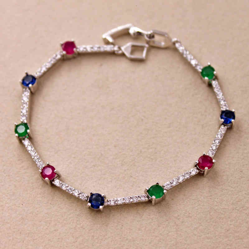 Jewelry Accessories Fashion Bracelets for Women Wedding Anniversary Birthday Gift Gold Color Red Green Zircon
