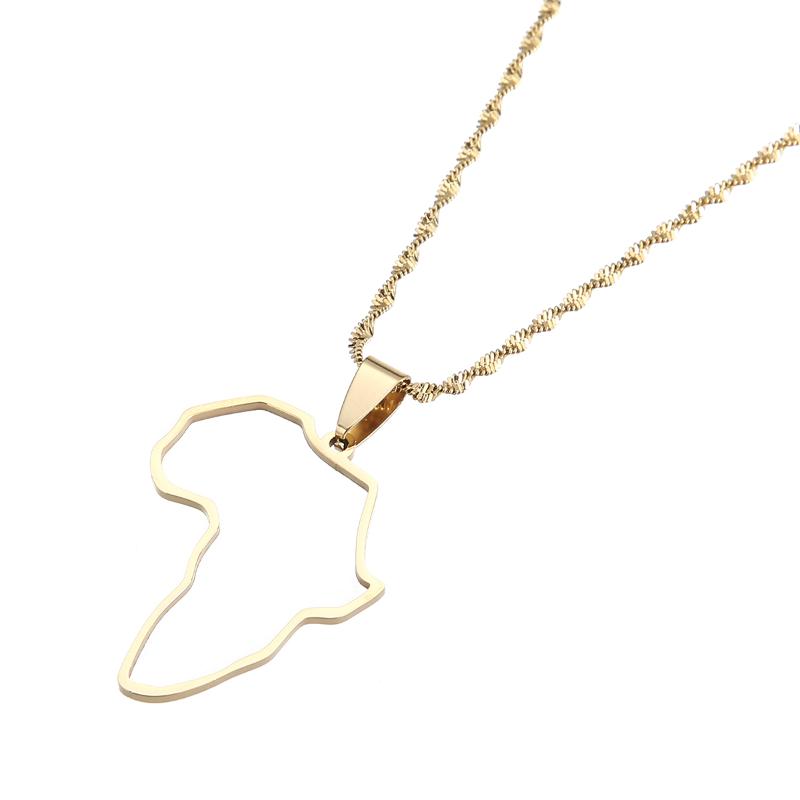Chains Stainless Steel Silver Gold Color Hollow African Map Chokers Pendant Necklaces Women Men Africa Jewelry
Chains Stainless Steel Silver Gold Color Hollow African Map Chokers Pendant Necklaces Women Men Africa Jewelry